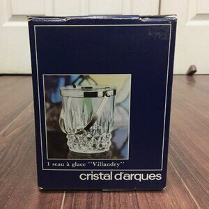 Vtg Lead Crystal Ice Bucket w/handle Cristal d'Arques Arc Villandry France Made